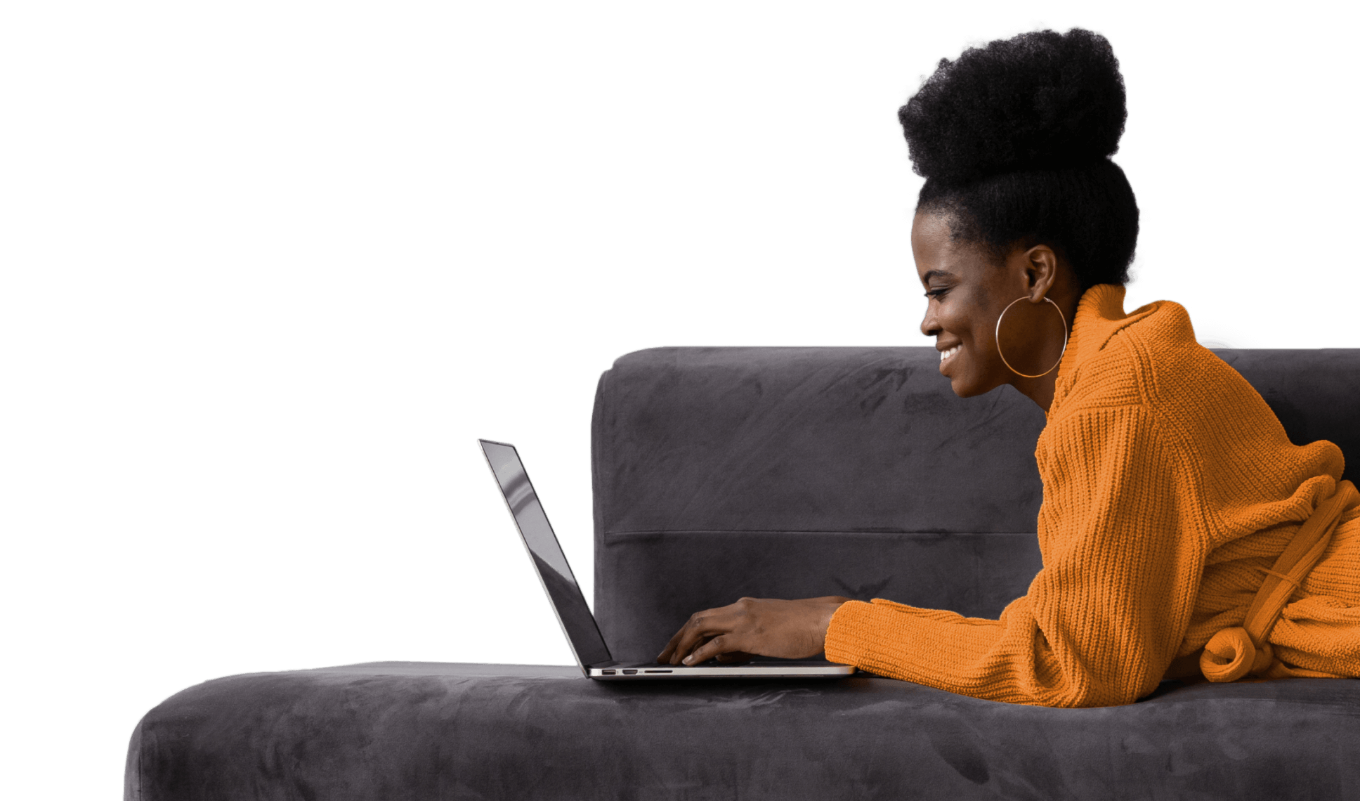 Woman typing computer